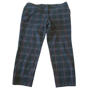 J.Jill Premium‎ Bi-Stretch Plaid Pants Size 16 Blue & Red Crop Work